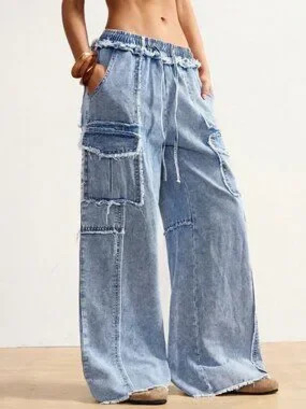 Light Wash Casual Women's Plus-Size Loose Jeans